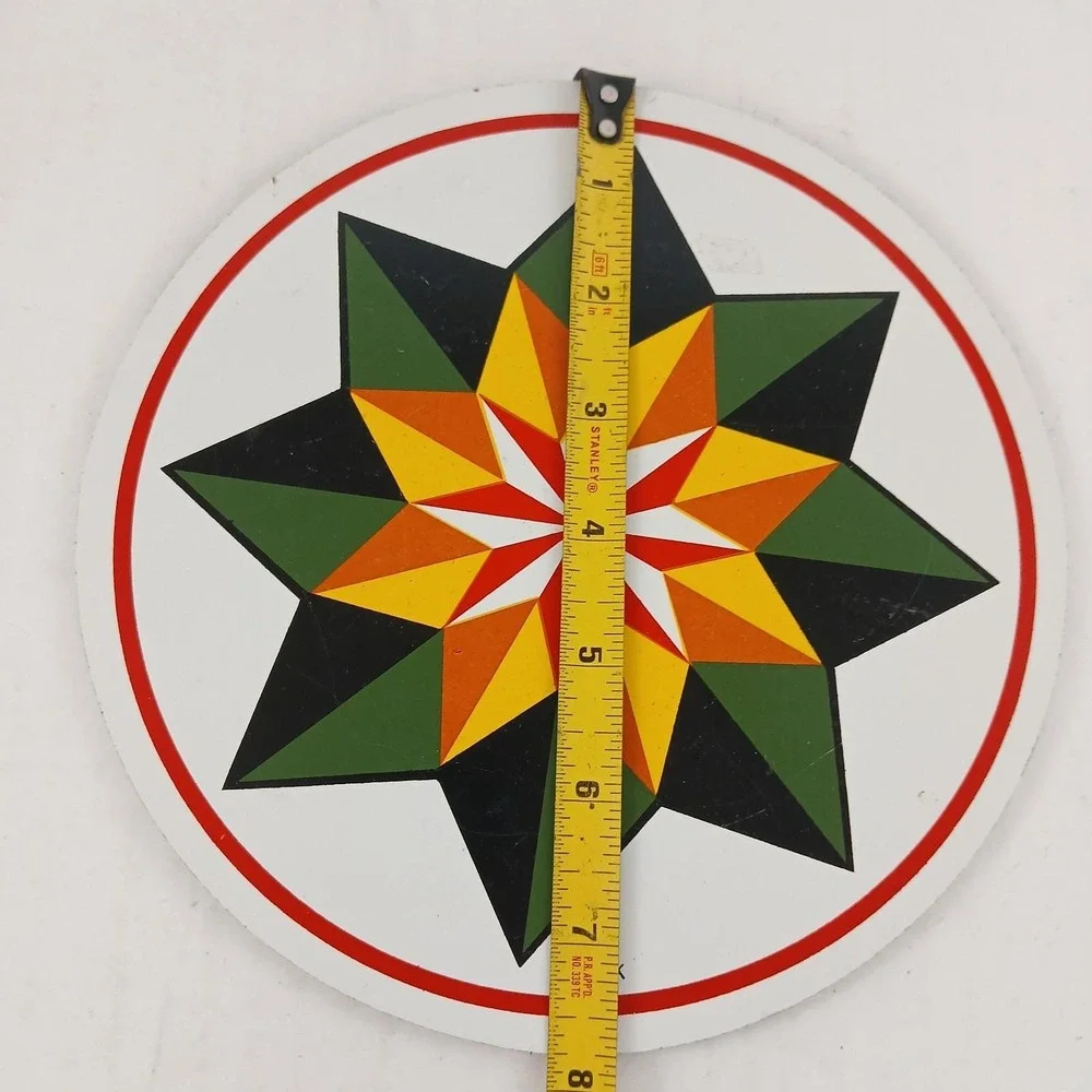 Vtg Zook Trivet Wall Art Pennsylvania  Dutch‎ Star Flower Kitschy MCM 7.75